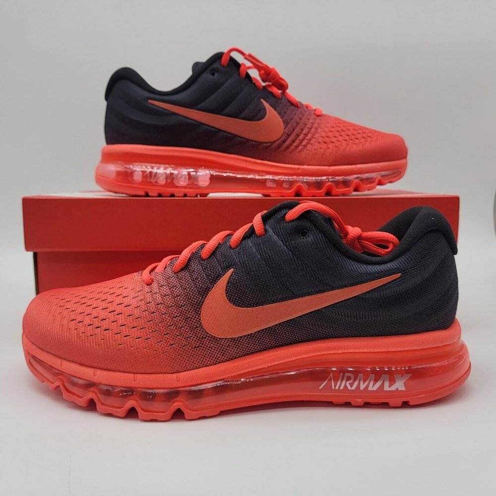 NEW Nike Air Max 2017 Men's Sz 8.5 Sneakers Running Shoes Red Black Sneakers